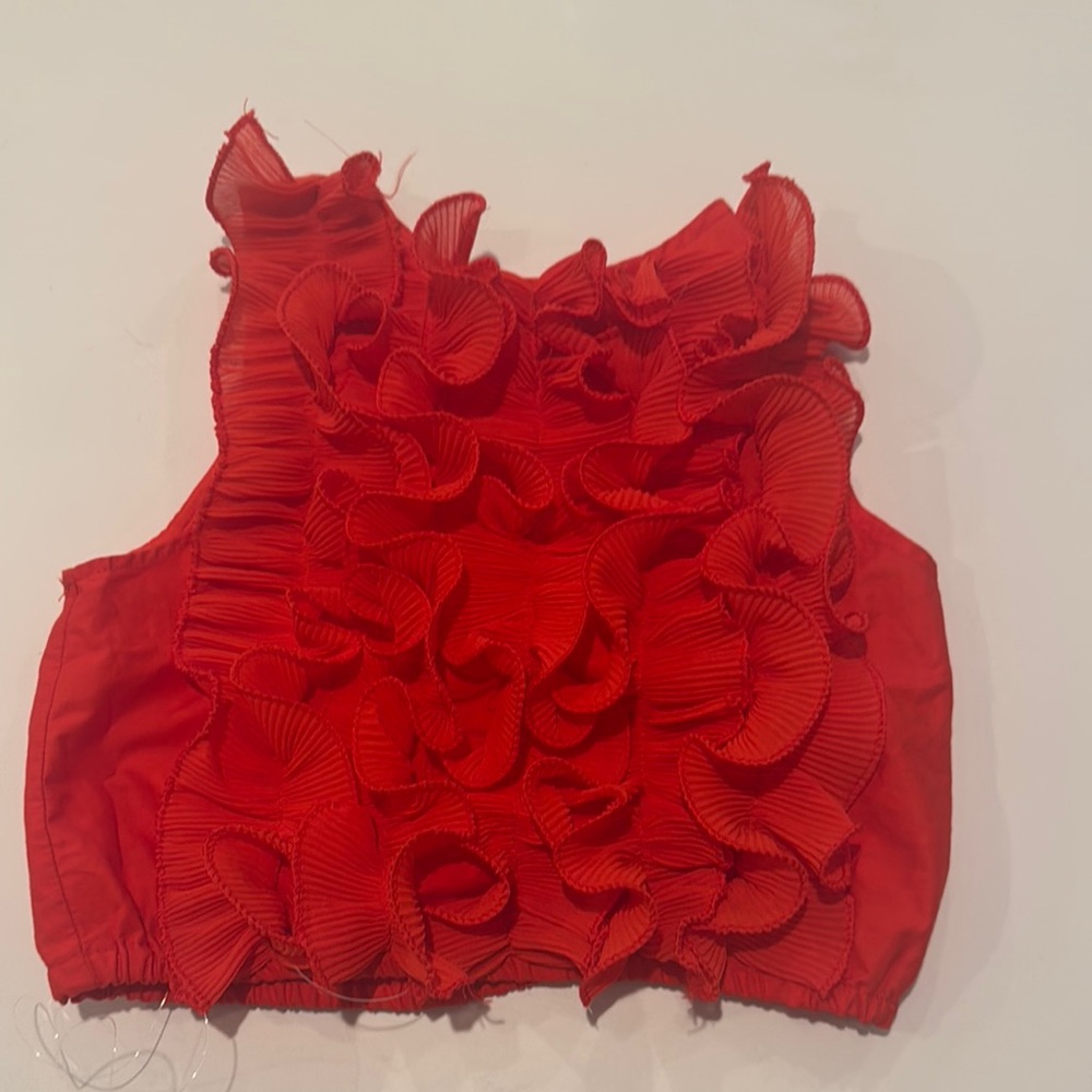 Zara Kids Red Ruffle Blouse